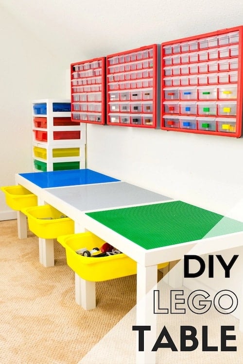 DIY Lego Table with Custom Knobs - Infarrantly Creative