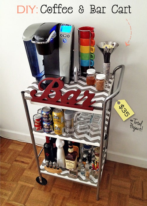 DIY COFFFE AND BAR CART FOR $35