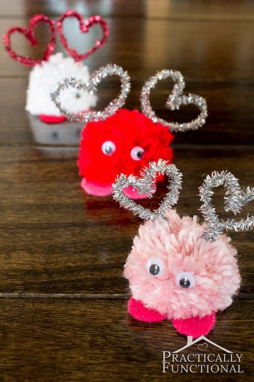 Valentines Day Pom Pom Monsters