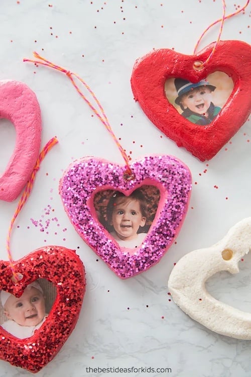 Salt Dough Photo Heart craft for kids