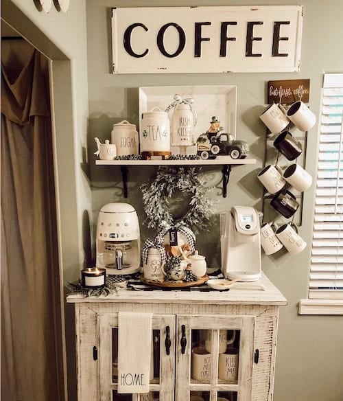 modern farmhouse coffee corner 