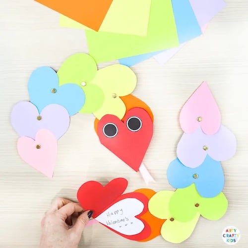 heart shaped caterpillar craft for valentines day