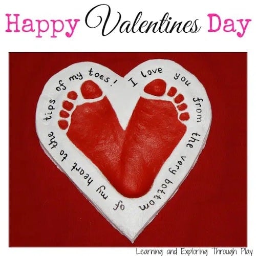 Valentines Day Crafts Footprint Hearts