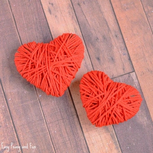 yarn wrapped hearts