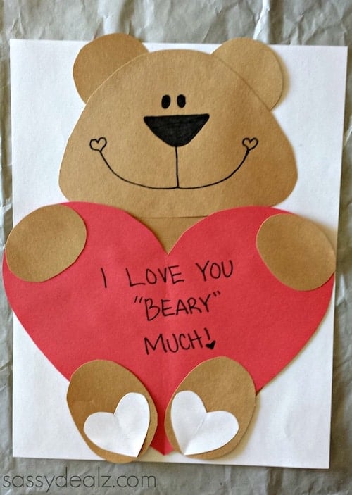 bear valentines day craft for kids