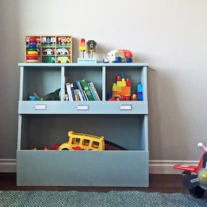 Toy Bin Box with Cubby Shelves