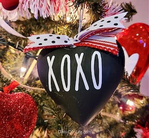 Rae Dunn Inspired Dollar Tree Valentine’s Day Ornaments