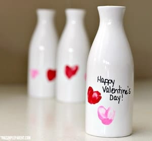 preschool valentine vase craft