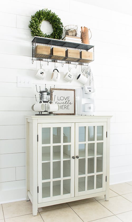 industrial farmhouse coffee station