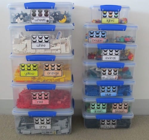 DIY: #Lego Storage from a large plastic snack container. See how @obSEUSSed