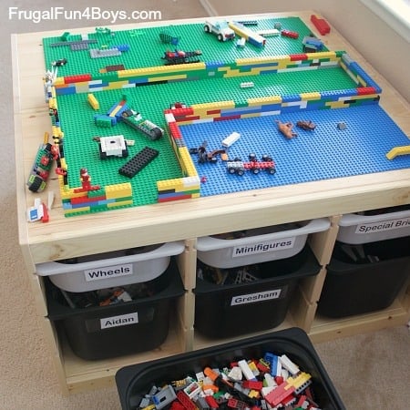 Ikea table lego storage and organization 