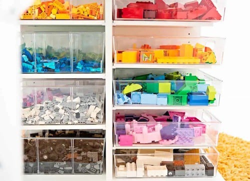 Clear Bin Lego lego organization for Cart