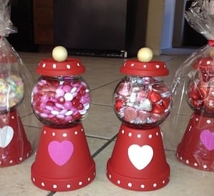 clay pot valentine's day candy jar