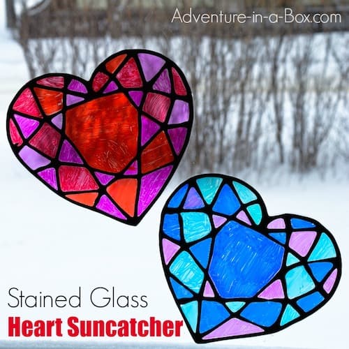 stained glass heart suncatchers craft