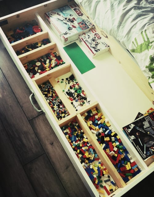 under the bed lego storage and organization idea