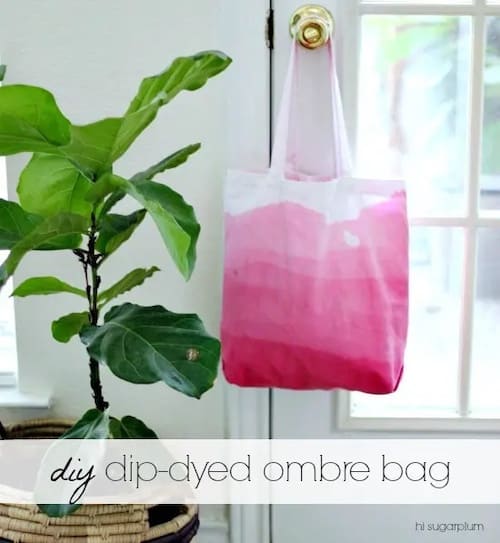 ombre dyed tote craft for adults