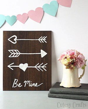 valentine arrow diy wall art craft