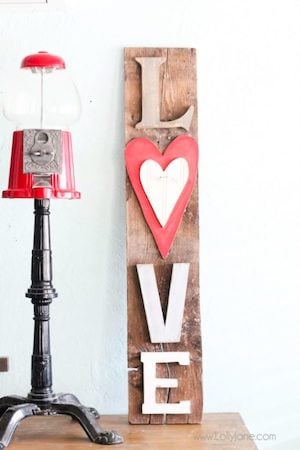 rustic love letters barnwood sign
