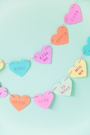 conversation heart garland craft