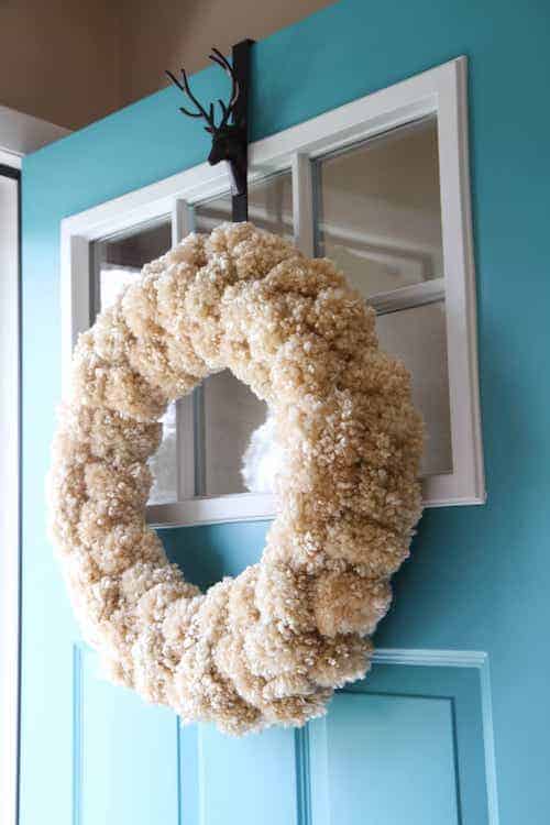 Yarn Pom Pom Wreath