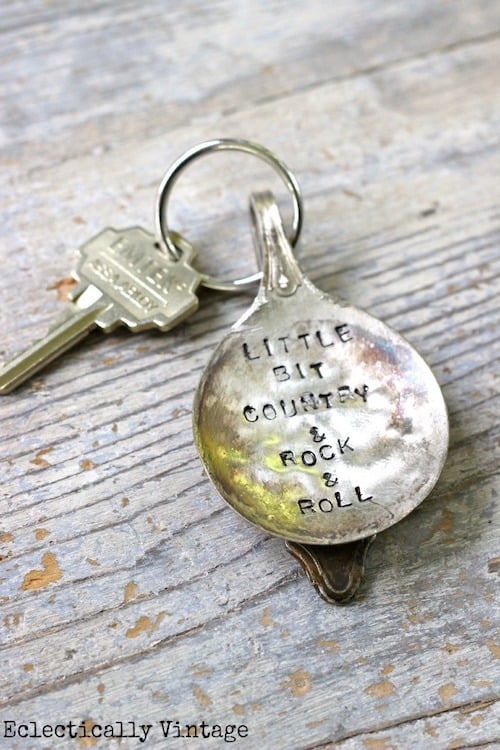 Stamped Silverware Keychain