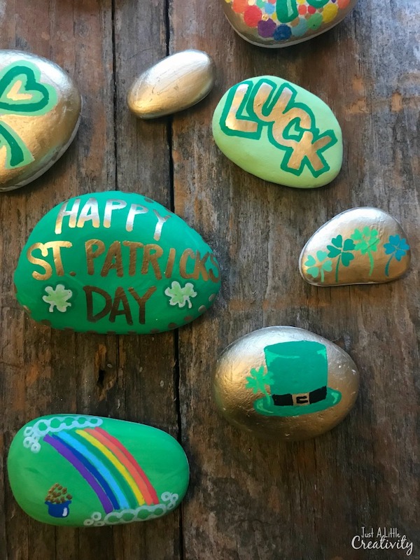 St Patrick's Day Painted Rocks