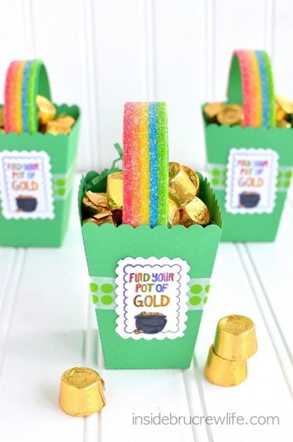 Pot of Gold St Patrick's Day Treat Boxes for kids