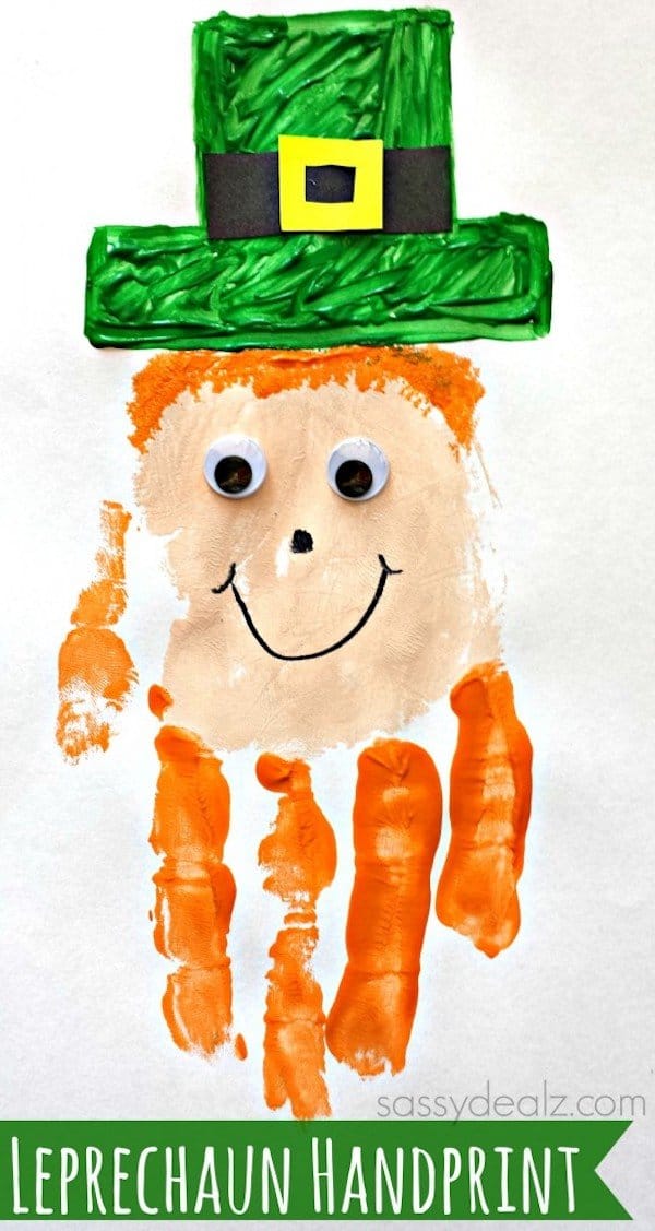 Leprechaun Handprint craft for kids