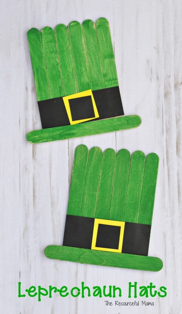 Popsicle Stick Leprechaun Hats