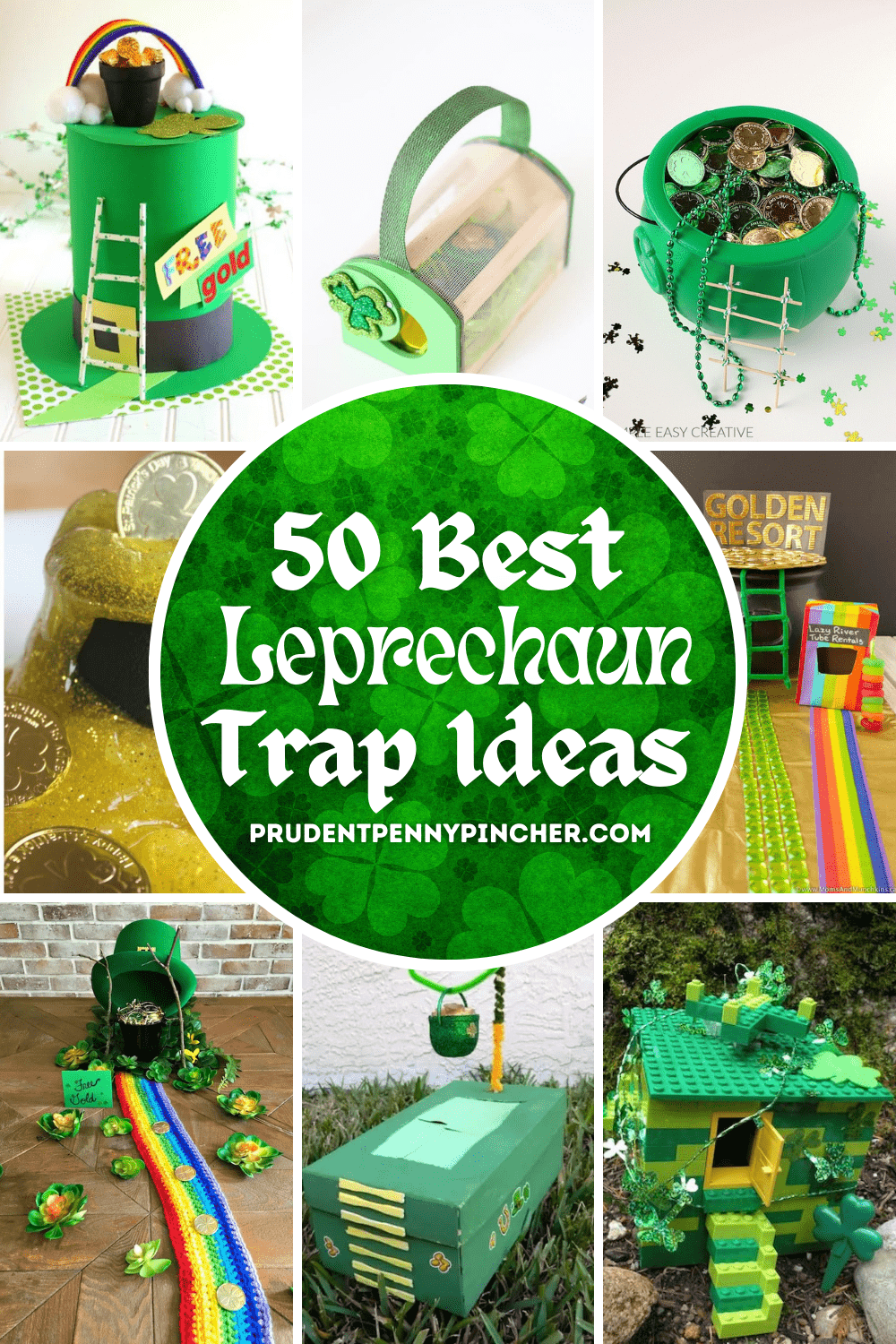 collage of leprechaun trap ideas