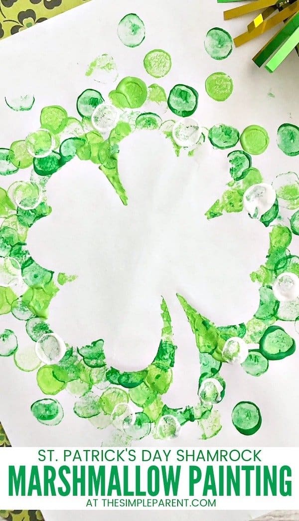 Four Leaf Clover Marshmallow Painting