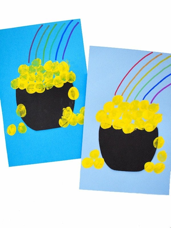 Thumbprint Pot of Gold St Patrick's Day Craft for Kids