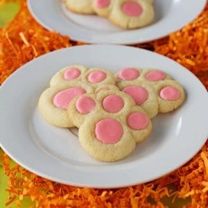 Bunny Paw Thumbprint Easter Cookies