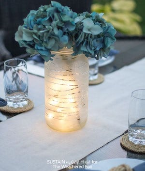 Frosted Glass Jar Lantern