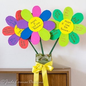 I Love You Because Mothers Day Craft Flowers