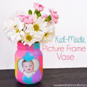 Kid-Made Picture Frame Vase craft for Mother's Day