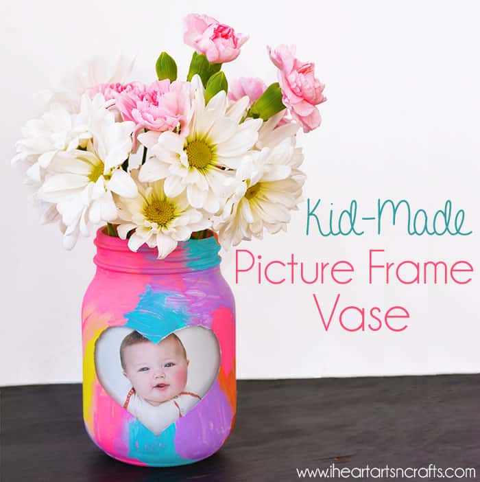 Kid-Made Picture Frame Vase craft for Mother's Day