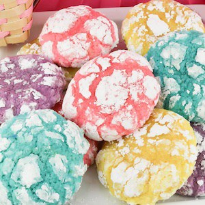 springtime crinkle cookies