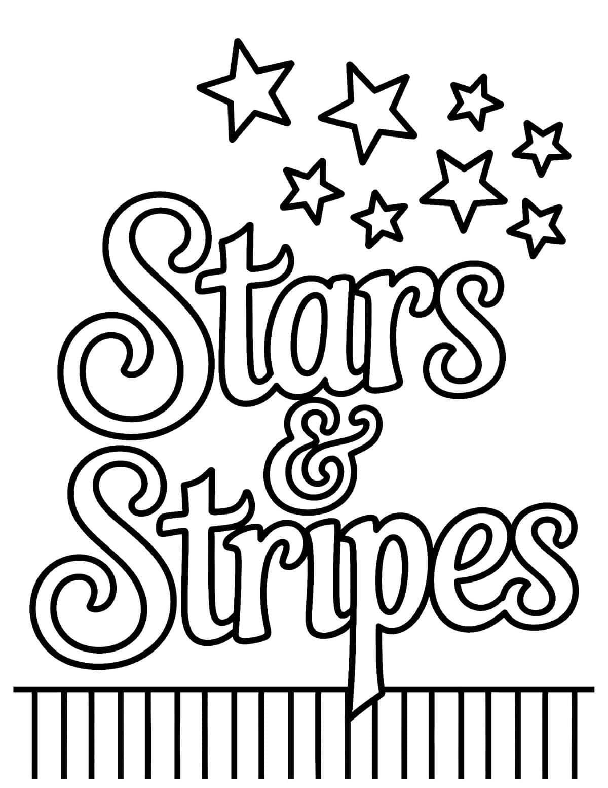 Stars and stripes coloring page