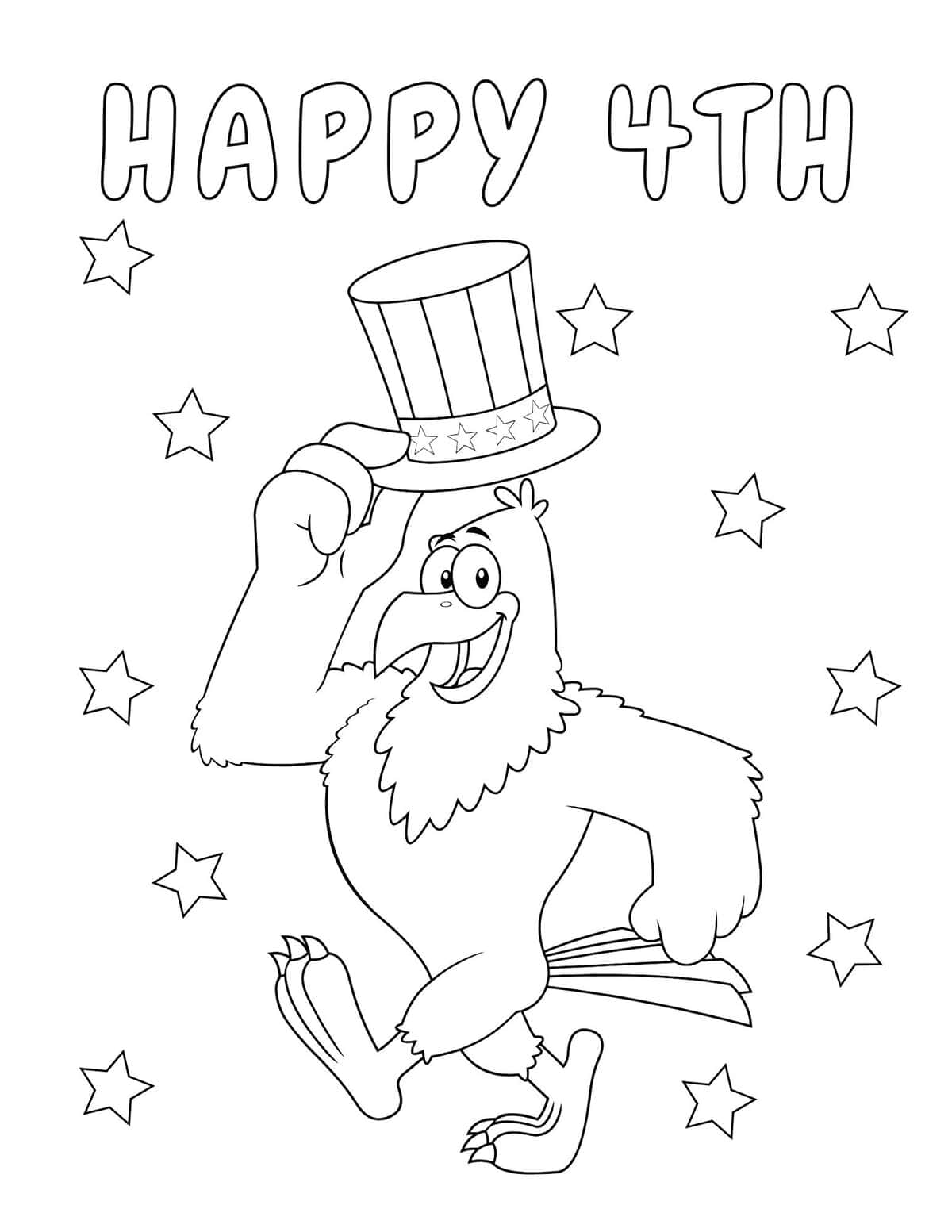 eagle with patriotic top hat
