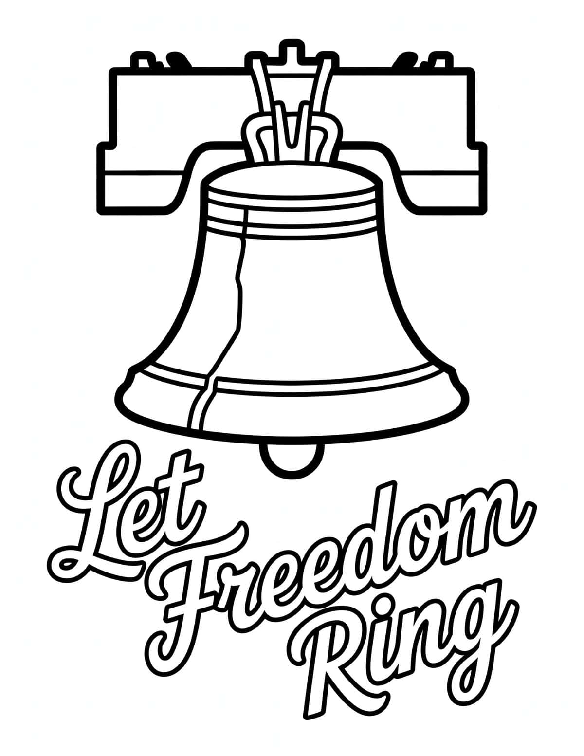Let Freedom Ring coloring page with Liberty Bell
