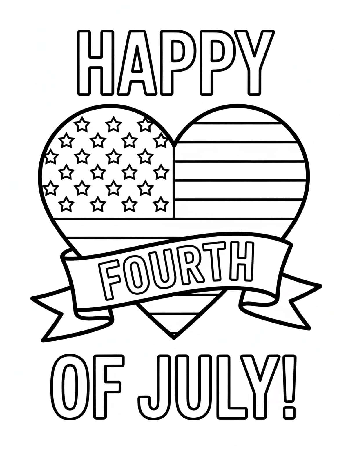 patriotic heart and banner