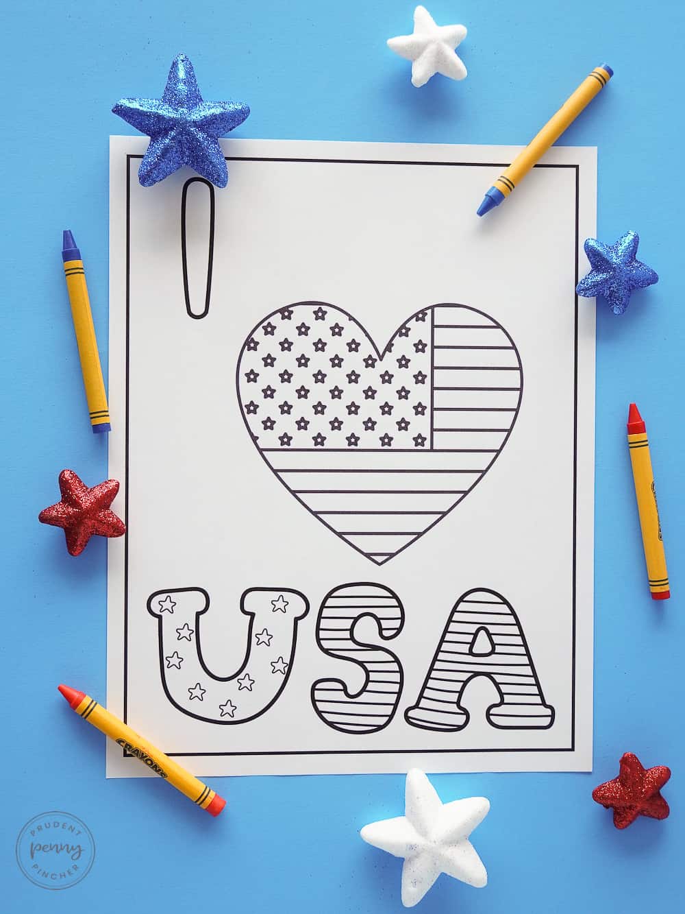 i love usa 4th of july coloring page