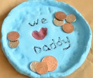 fingerprint clay dish Father’s day craft for kids