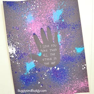 Galaxy Handprint Art Father’s day craft for kids