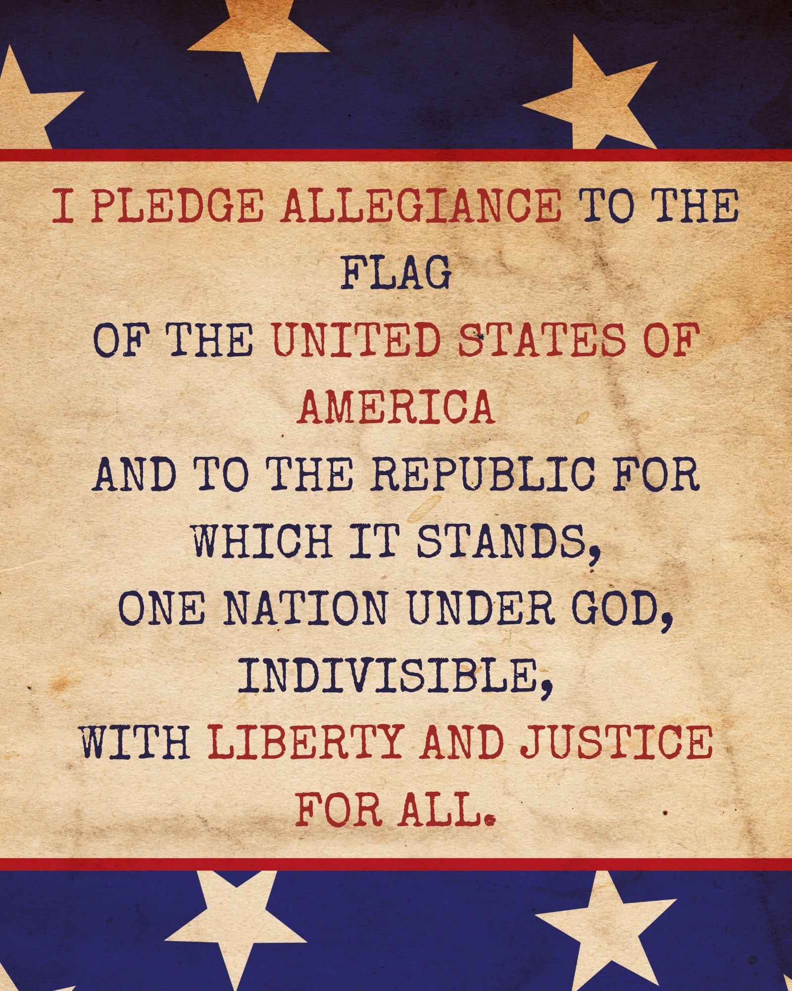 i pledge allegiance to the flag on vintage patriotic background