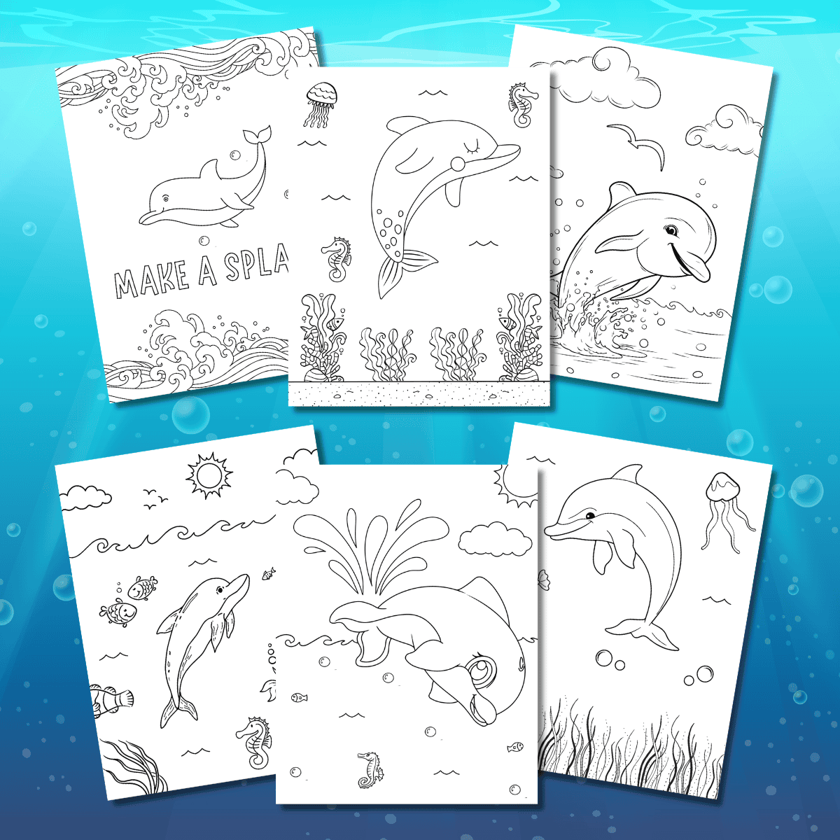 Dolphin Coloring Sheets