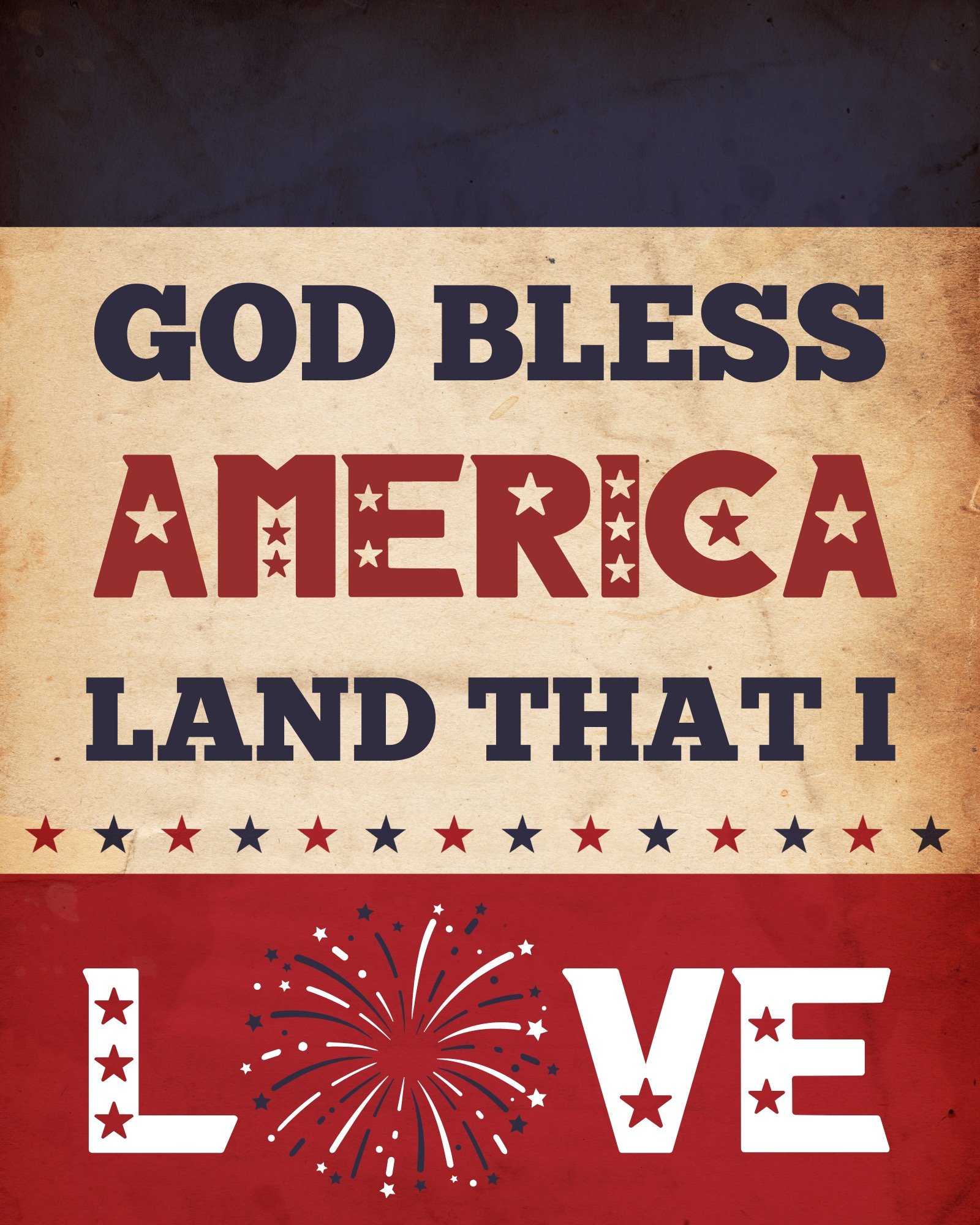 god bless america land that i love vintage 4th of july printable