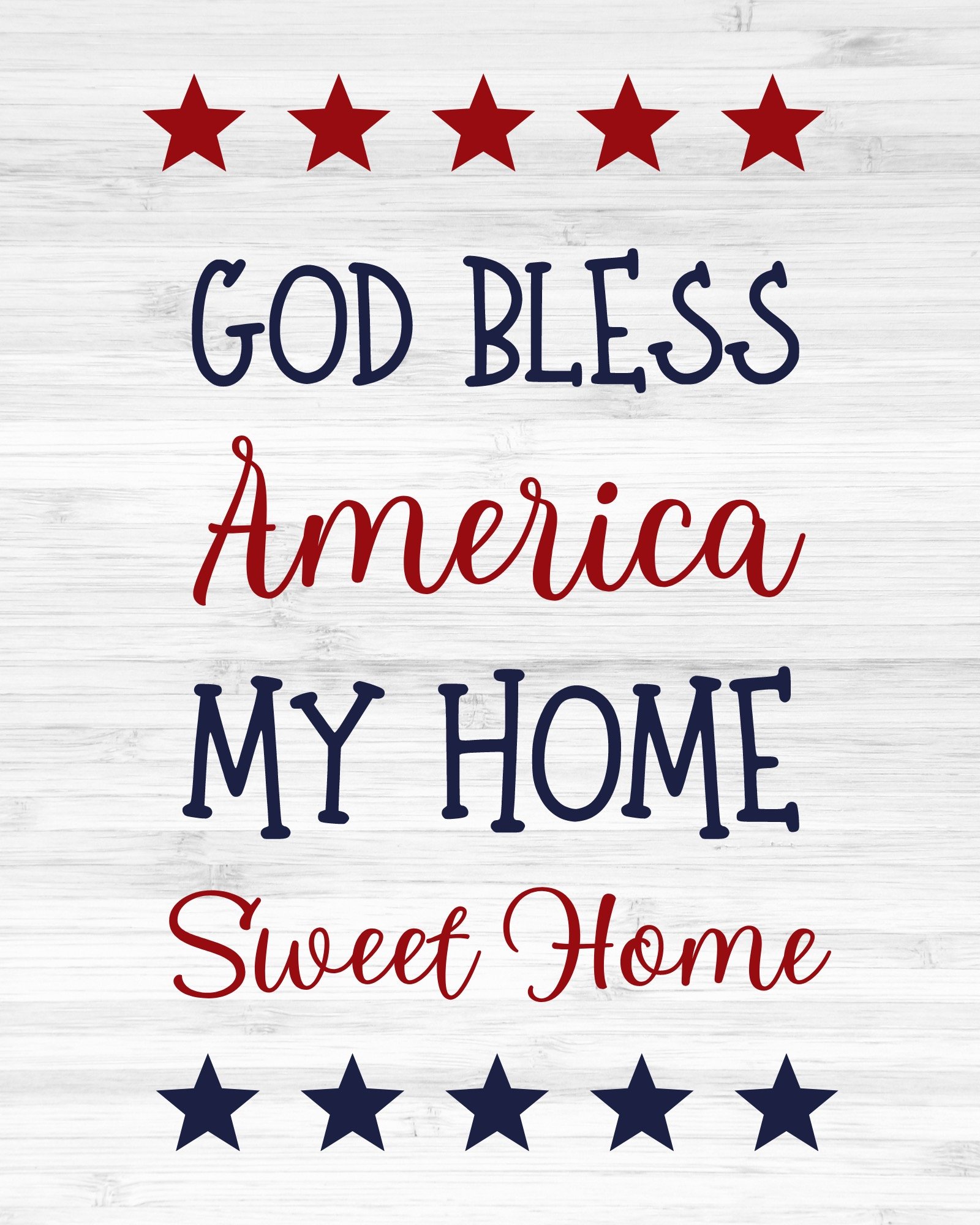 god bless america my home sweet home 4th of july printable
