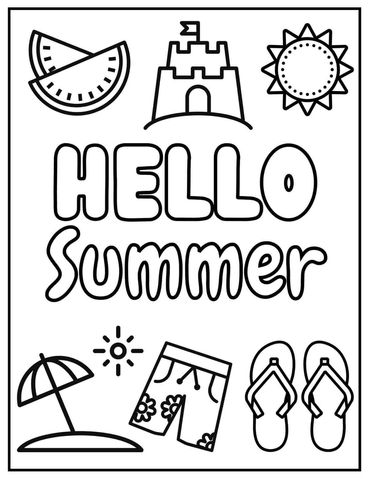 Preschool Summer Coloring Pages | peacecommission.kdsg.gov.ng